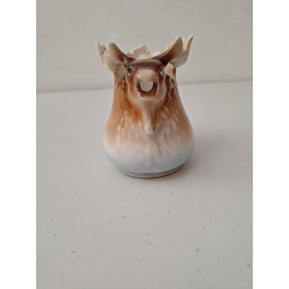 Vintage AUSTRIA Elk Creamer Pitcher Mug MCM Lodge Cabin Rustic Austrian SIGNED - Picture 7 of 9